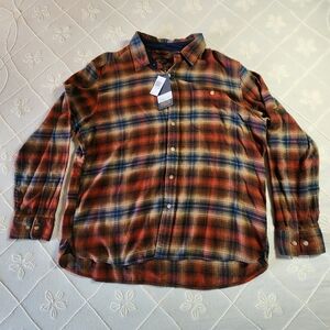 Men's Plaid Shirt - Red and Blue